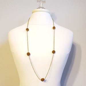 Long gold necklace